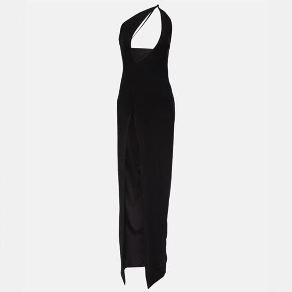 $1395 NWT Monot Black One Shoulder Cut Out Formal Gown Size 8 - Picture 3 of 7